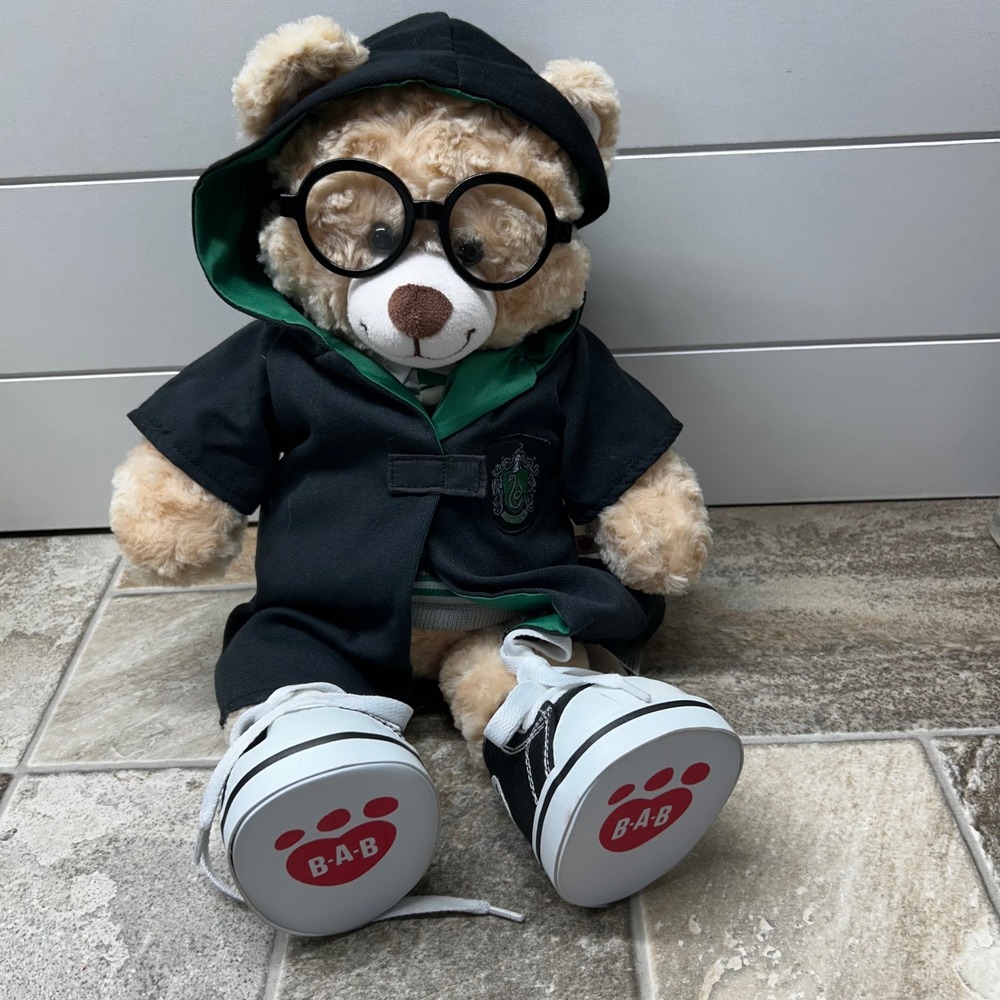 Build A Bear Harry Potter Slytherin House Plush Wizard Bear with Clothes Glasses